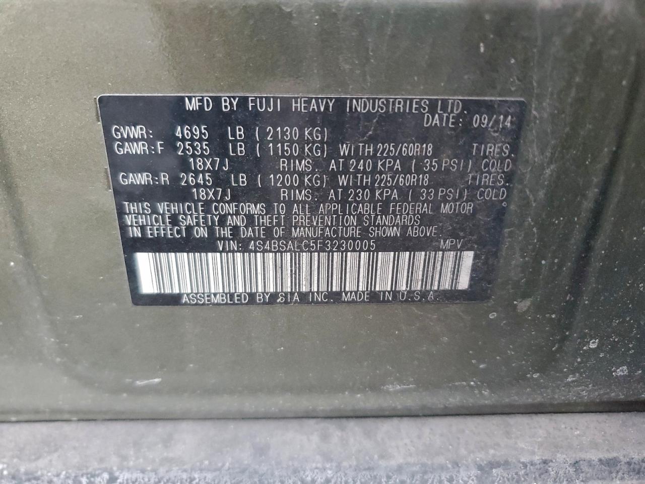 Subaru Outback 2.5i Limited Image 12