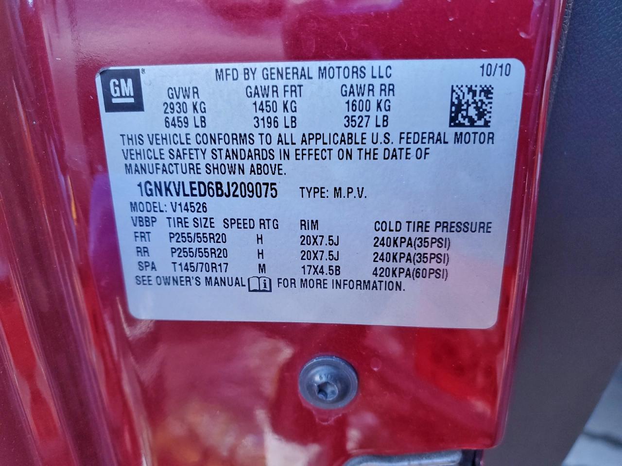 Chevrolet Traverse Ltz Image 13